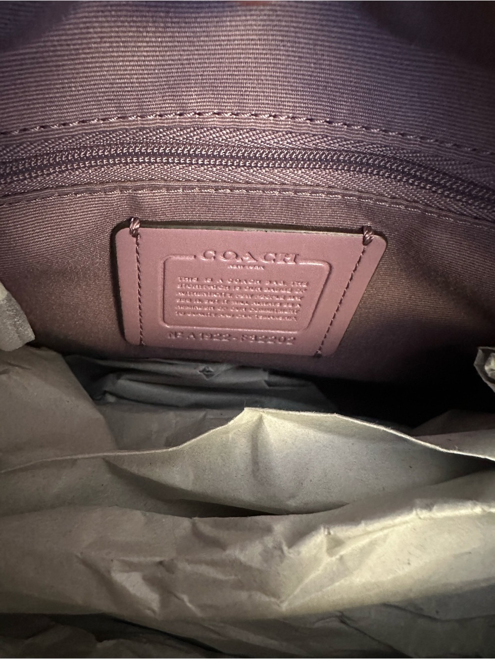 Coach Bennett Lilac Leather Satchel - Picture 6 of 7